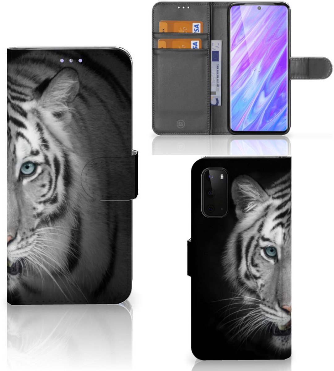 Samsung Galaxy S20 Telefoonhoesje met Pasjes Tijger