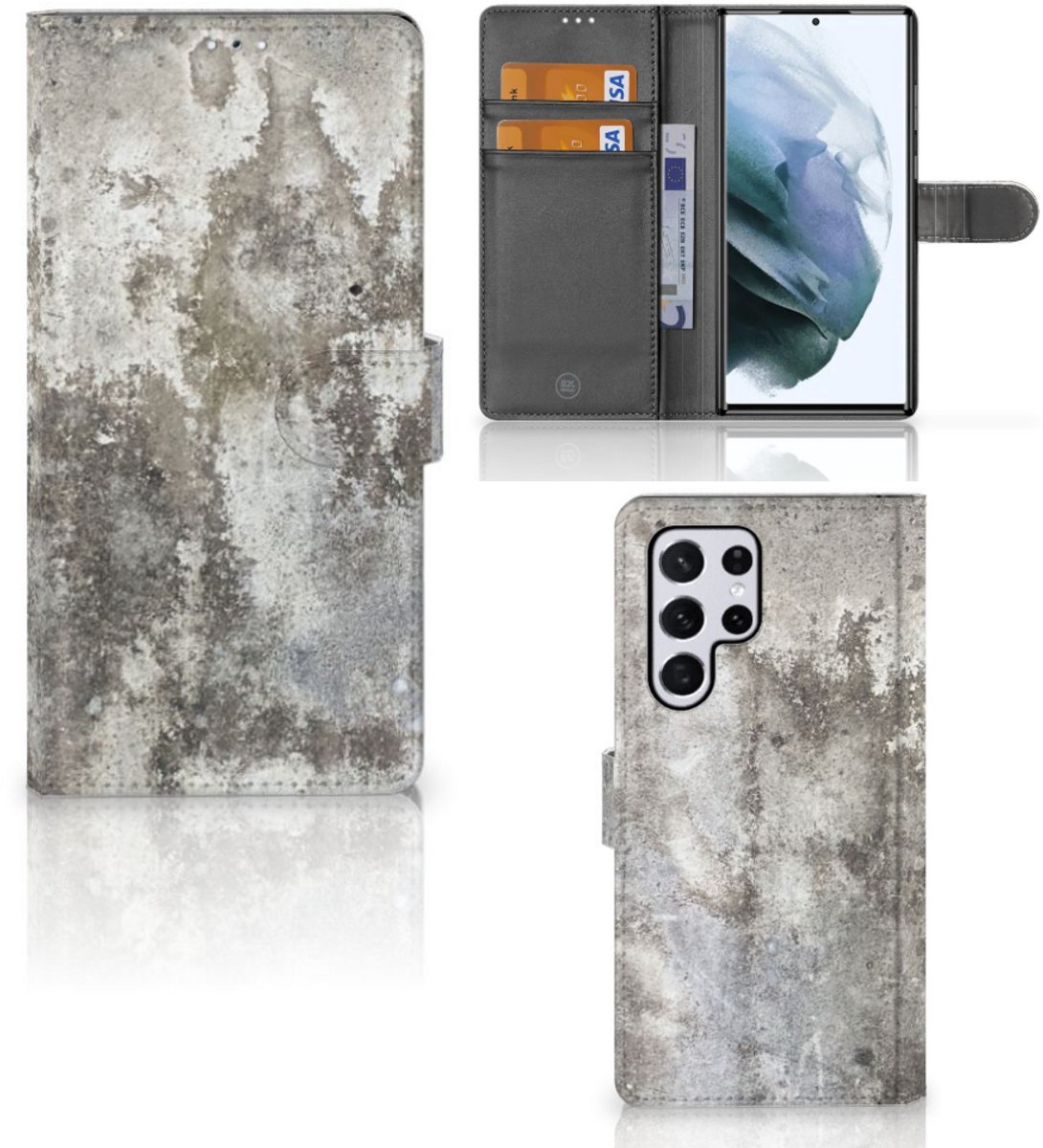 Samsung Galaxy S22 Ultra Bookcase Beton Print
