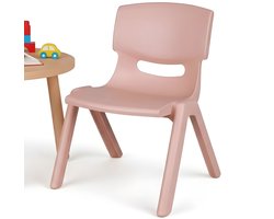 Cheqo® Kinderstoeltje Roze - Zithoogte ca. 28 cm - Peuterstoeltje - Kleuterstoel - Stoeltje voor Kindertafel - Kinder Tuinstoel - Tuinstoeltje Kind - Kinderstoeltje Binnen en Buiten - Kunststof Peuterstoel - Vanaf 3 Jaar