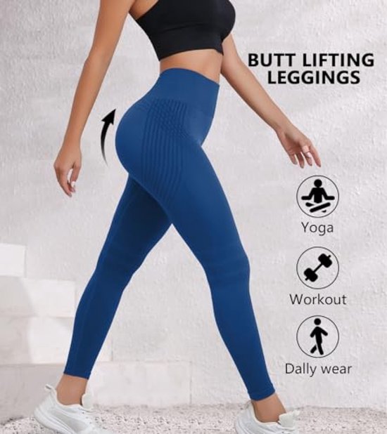 Vormgevende sportlegging dames - Hoge taille compressiebroek voor fitness en yoga — afbeelding 5