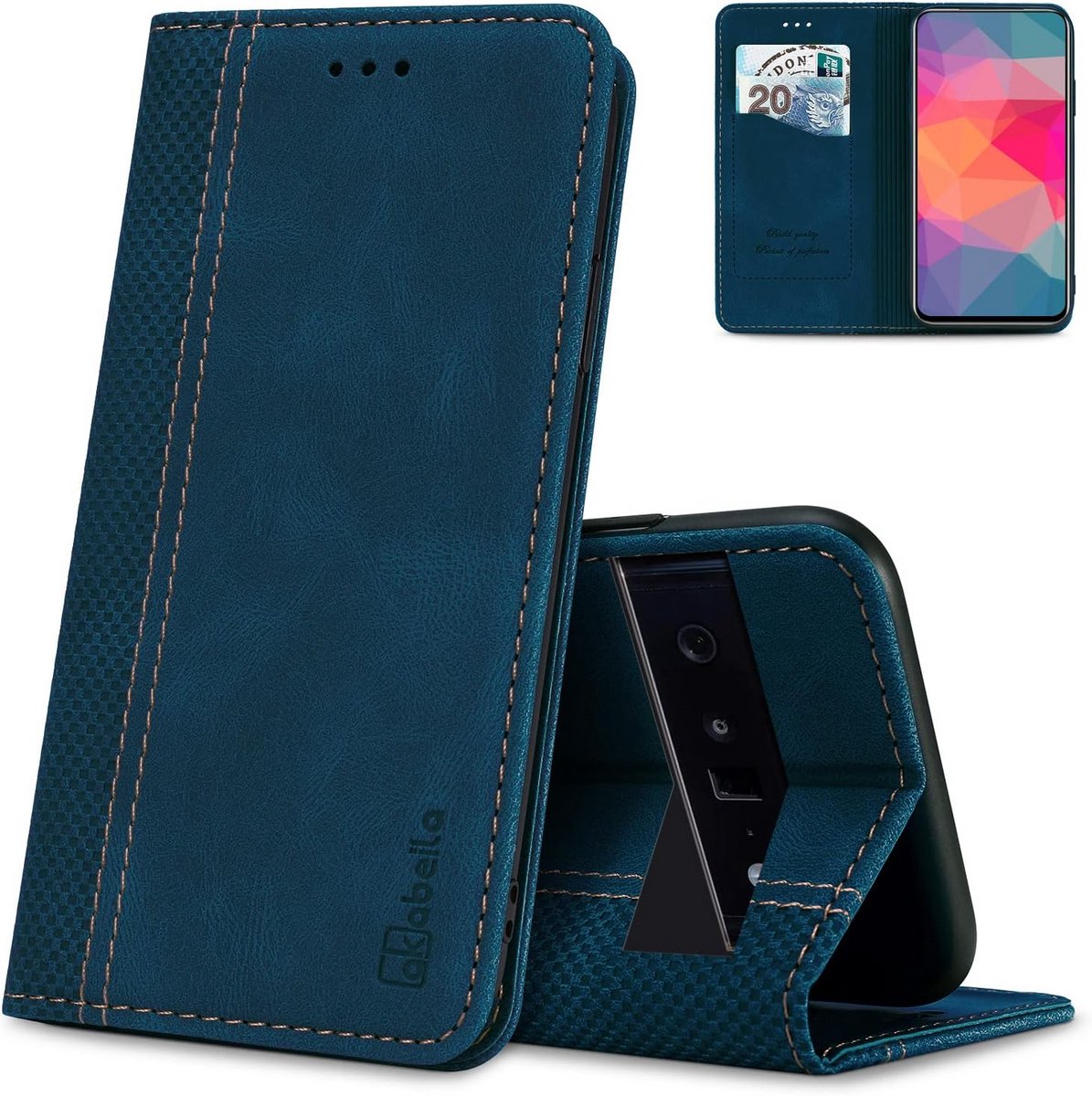 Klaphoesje voor Google Pixel 8 Portemonneehoes met Kaartsleuf en Standaardfunctie