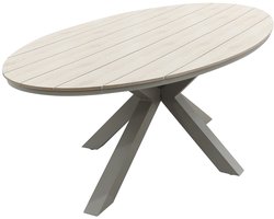 Edison tafel ovaal - 220x115 cm -taupe -light teak Vironwood