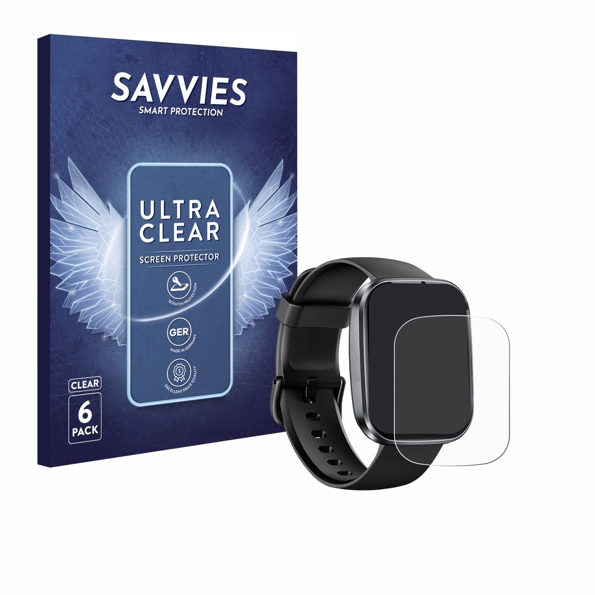 Savvies - Screenprotector voor Uaue T70-AI 1.91" - Folie Beschermfolie transparant 6 Stuks