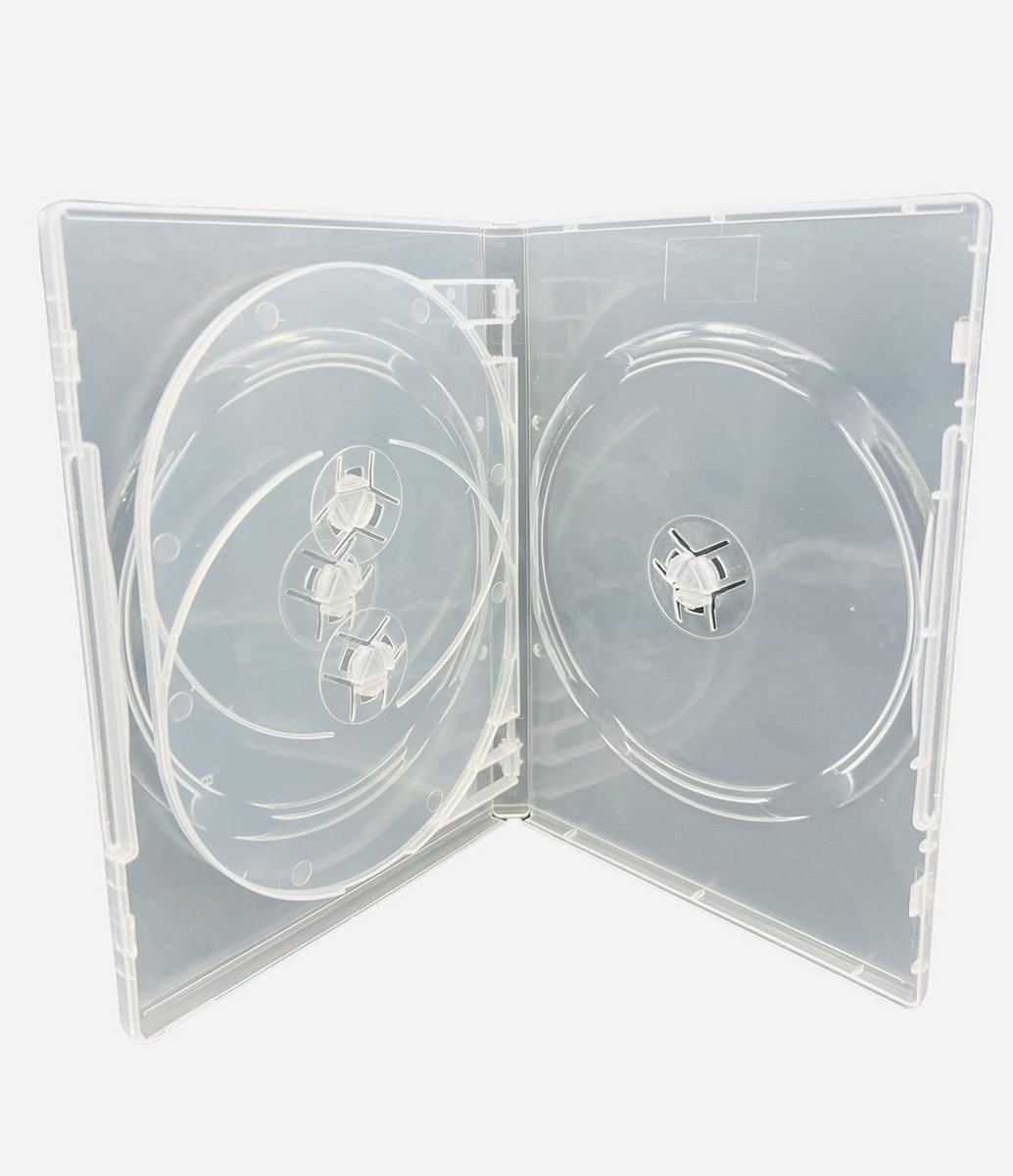 50x 4-Vaks DVD/CD/Blu-ray Hoezen - 14mm Rug - Transparant