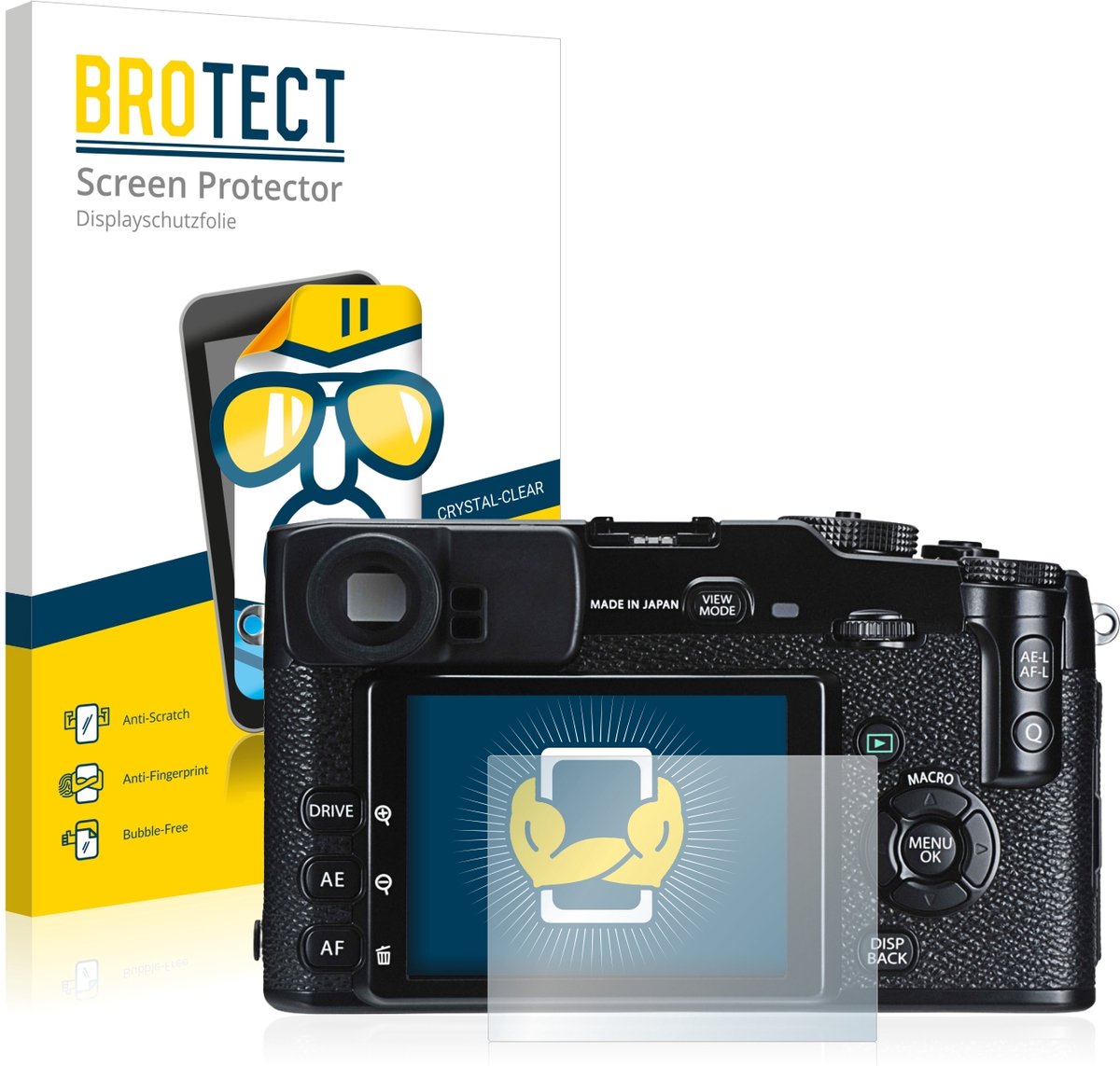 BROTECT - Screenprotector voor Fujifilm X-Pro1 - Folie Beschermfolie transparant 2 Stuks