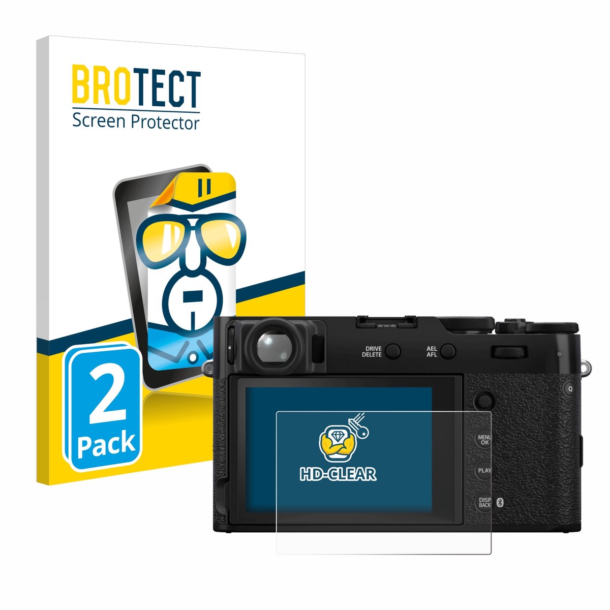 BROTECT - Screenprotector voor Fujifilm X100VI - Folie Beschermfolie transparant 2 Stuks