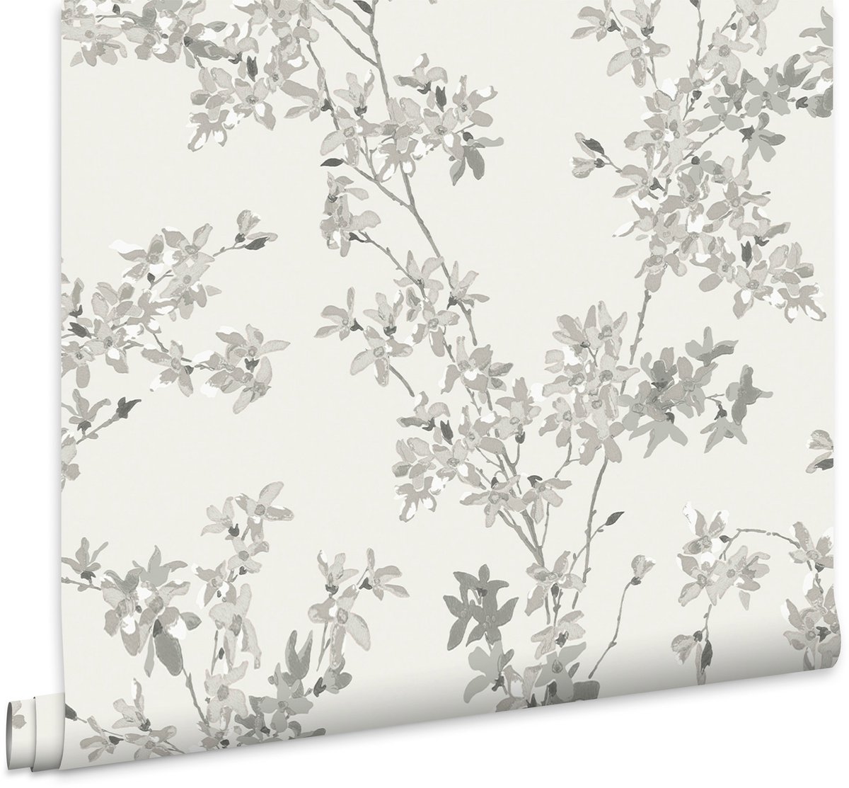 Laura Ashley Forstyhia Behang - Planten - 10mx52cm - Grijs