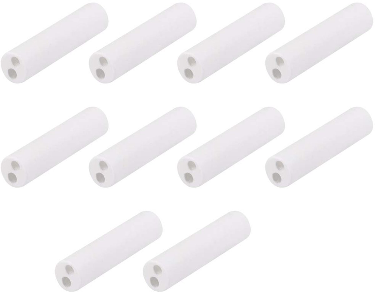 10 stuks keramische isolatiebuis tweeling boren porselein isolator buis 1,7 mm diameter