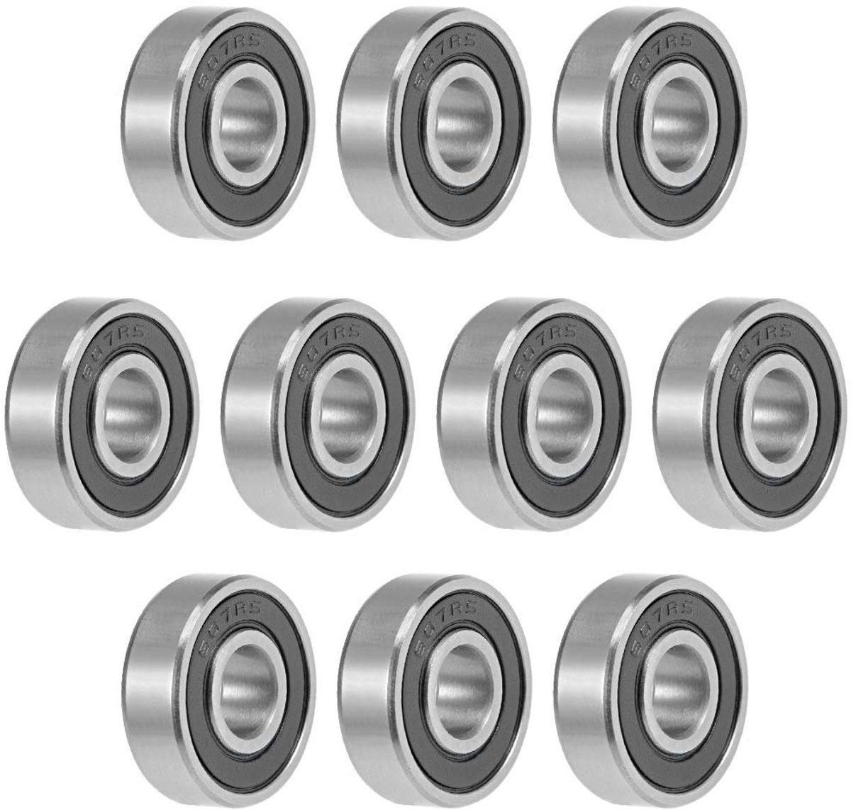 10 stuks 607-2RS groefkogellagers 7 mm x 19 mm x 6 mm dubbel verzegeld chroomstaal Z2