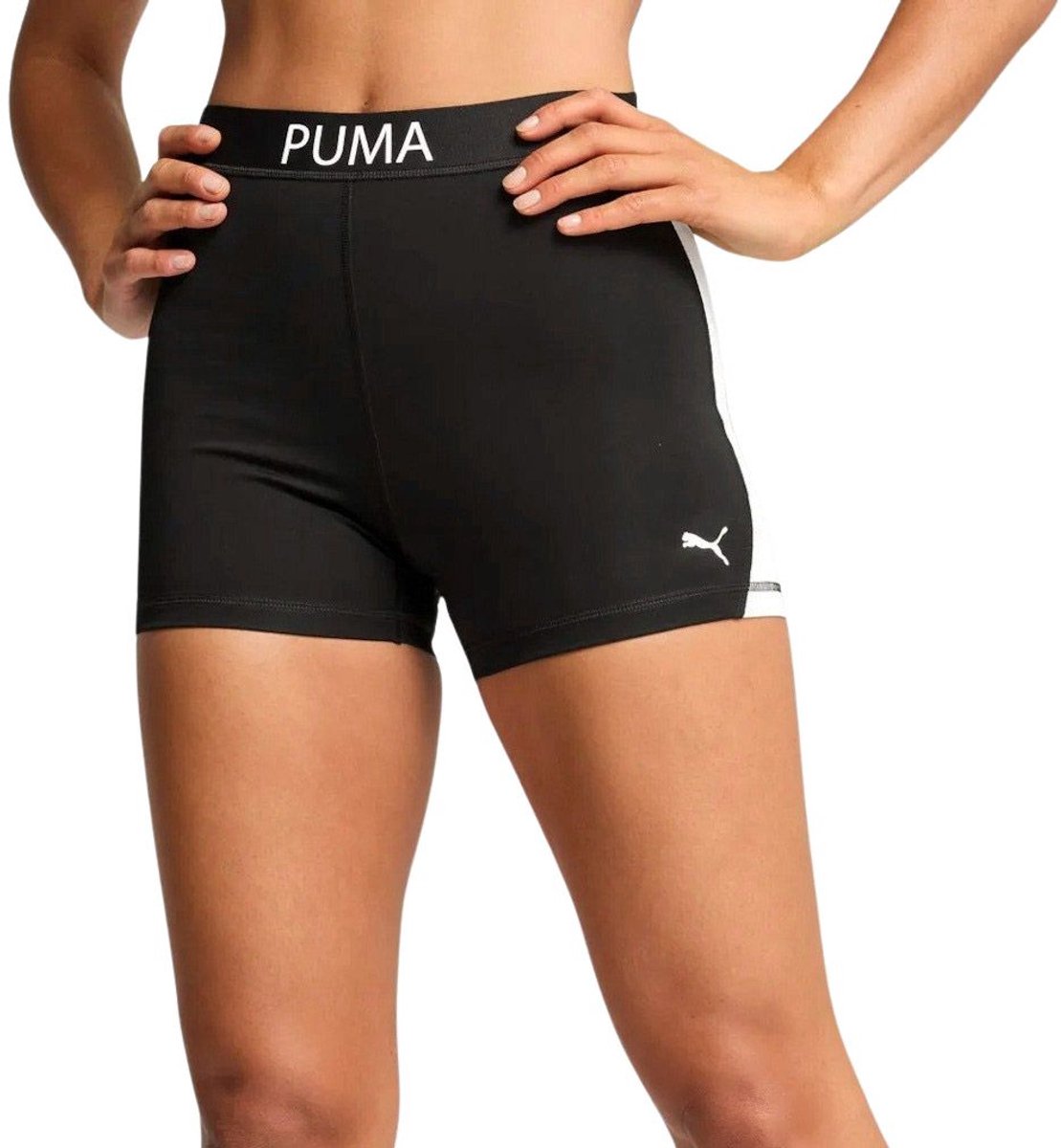 Puma Strong Short High Waist 4 Tight Dames Zwart