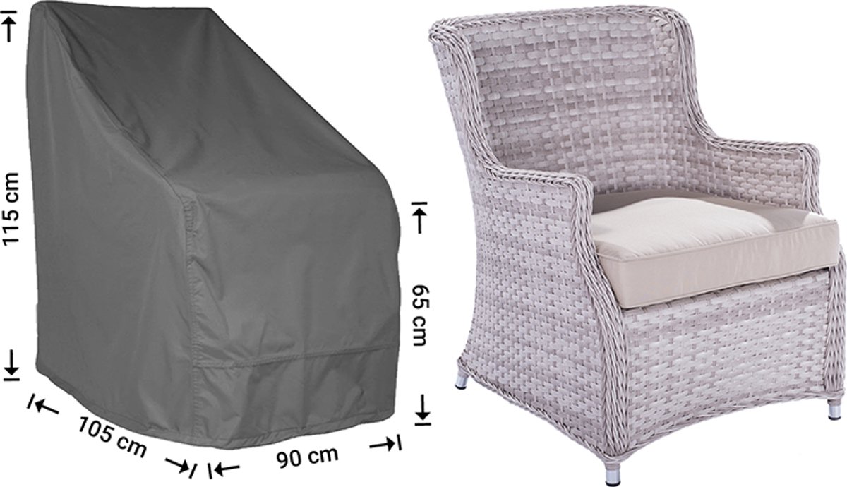 Raffles Covers Tuinstoelhoes - 105 x 90 H: 115 cm - D-RADJC105 - Waterdicht - Ademend - UV-bestendig - Elastisch rijgkoord - Beschermhoes tuinmeubelen