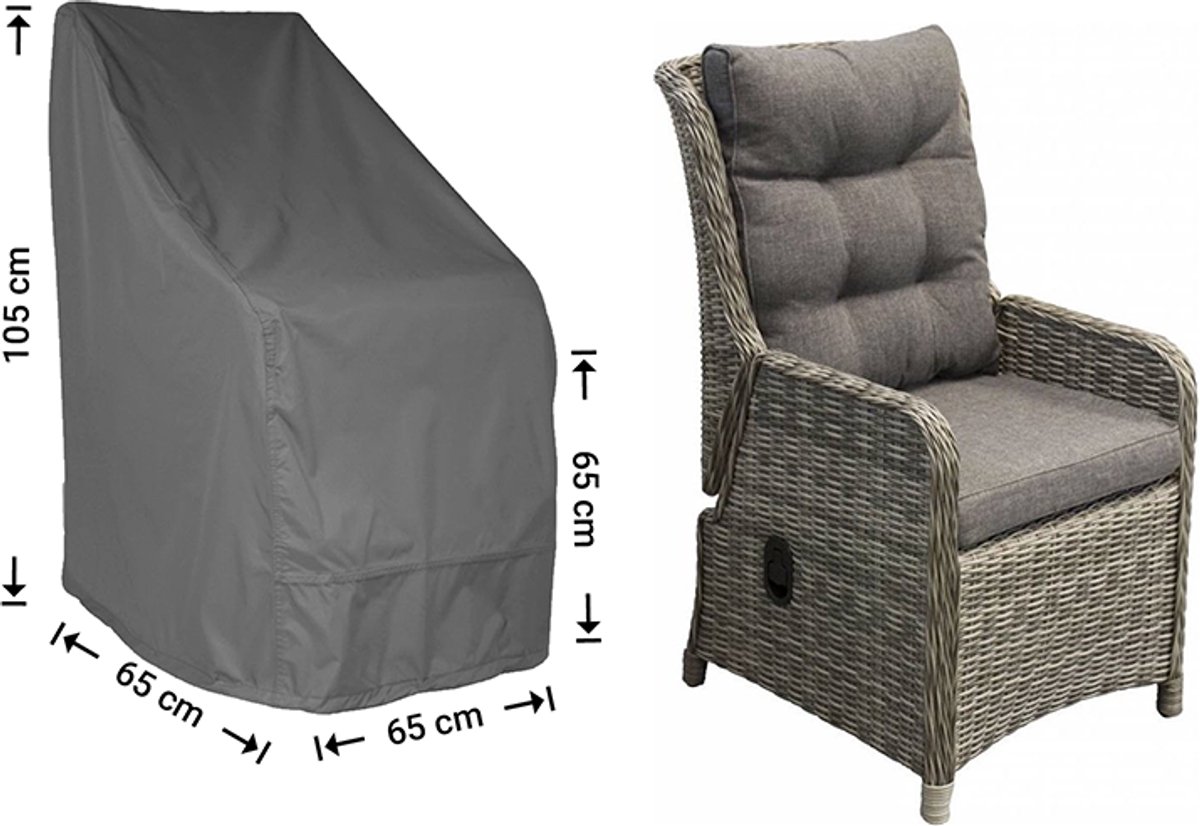 Raffles Covers Tuinstoelhoes - 65 x 65 H: 105 cm - D-RADJC65 - Waterdicht - Ademend - UV-bestendig - Elastisch rijgkoord - Beschermhoes tuinmeubelen