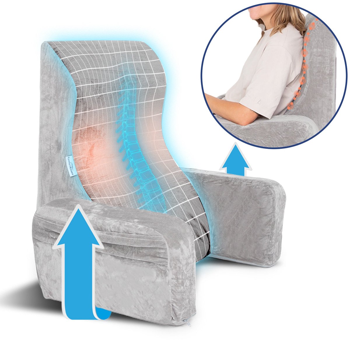 Ergonomische Steunstoel - Relaxstoel - Comfortabel - Hoogwaardig Gel-Traagschuim - Verstelbaar - Ondersteunt Rug en Houding