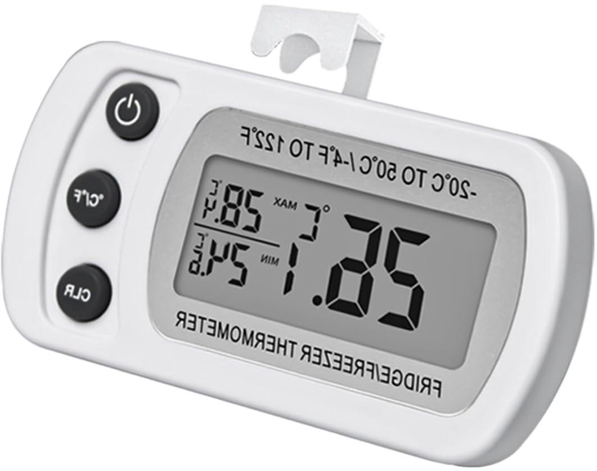 Waterdichte thermometer voor in de koelkast - Digitaal - Groot LCD-scherm - Keuken Thuis Restaurant - Geschikt voor Merk - Zwart.