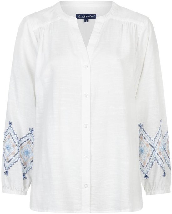 Red Button Blouse Blouse Embroidery Srb4829 Blue Multi Dames Maat - XS ...