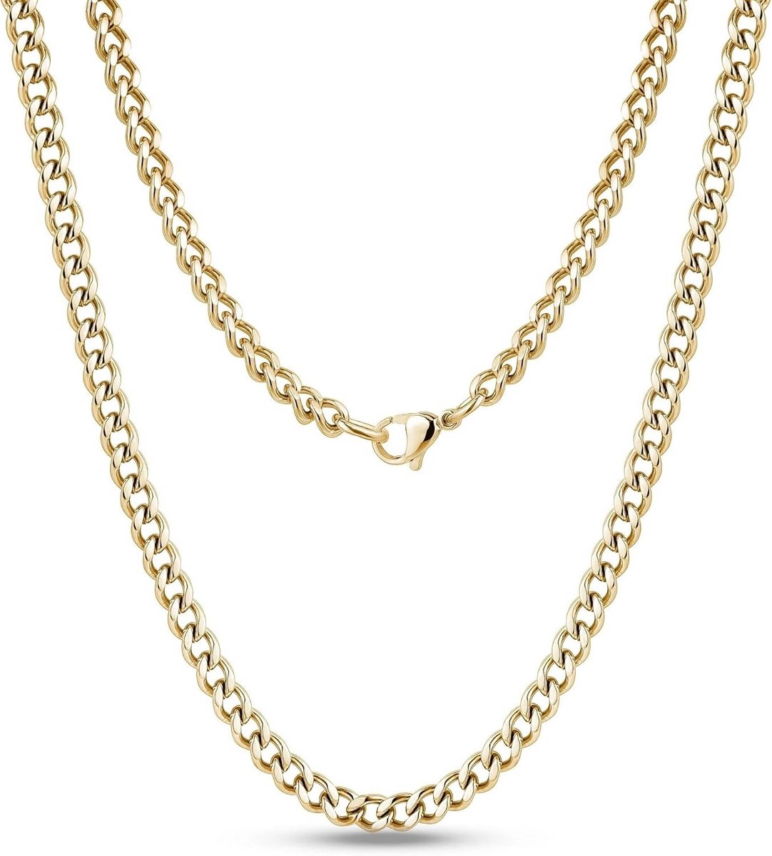 Heren Cuban Armband en Ketting Set Roestvrij Staal | Zwart Goud Zilver | 3mm tot 15mm Breedte | 35cm tot 76cm Lengte