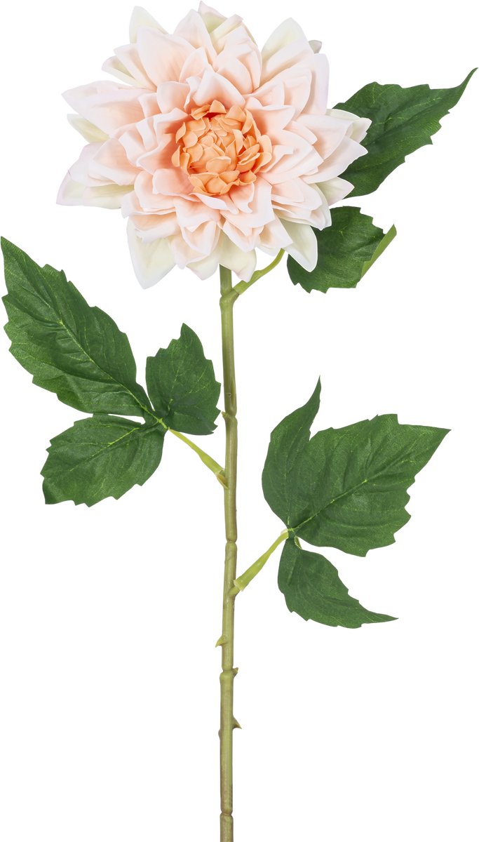 Easyplants | Kunstbloem Dahlia Real Touch champagne 54 cm | Zijde | Nepbloemen | champagne | Onderhoudsvrij | Kant-en-klaar