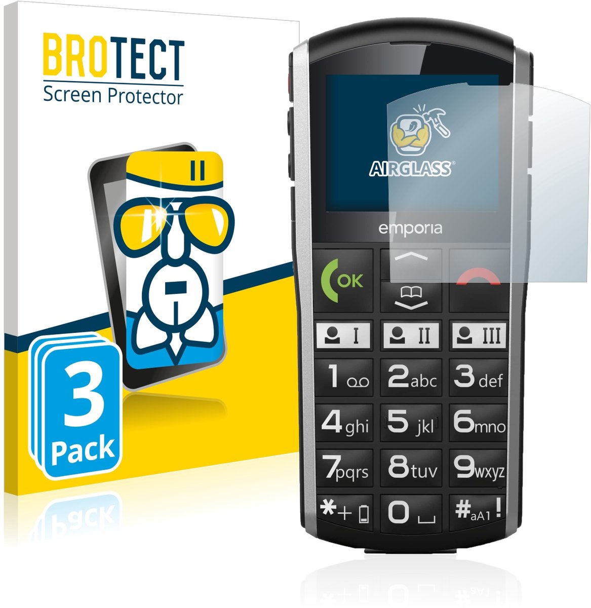 Screenprotector 3 Stuks voor Emporia Simplicity Beschermglas transparant
