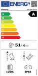Energie-etiket voor Samsung SM-S942B/DS met energieklasse A, 51 uur batterijduur, valbestendigheid en IP68.