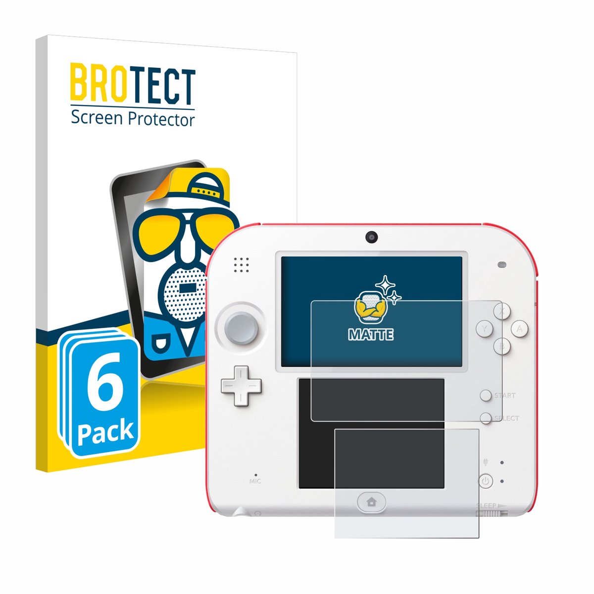 BROTECT - Screenprotector voor Nintendo 2DS - Folie Beschermfolie matte 6 Stuks