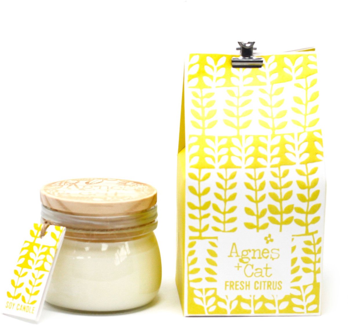 Soy wax Geurkaars in Kilner Jar - Citrus - 180ml - 30 Branduren - 4 stuks