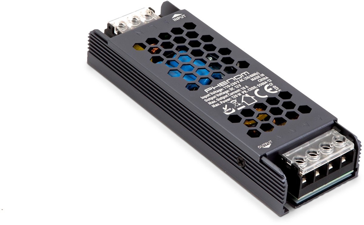 LED Voeding – Trafo – Voor o.a. LED Strip - Gestabiliseerde Transformator Netvoeding 12V DC 10A - 120W - Geschikt Voor LED-Verlichting en Industriële Toepassingen [55004-12]