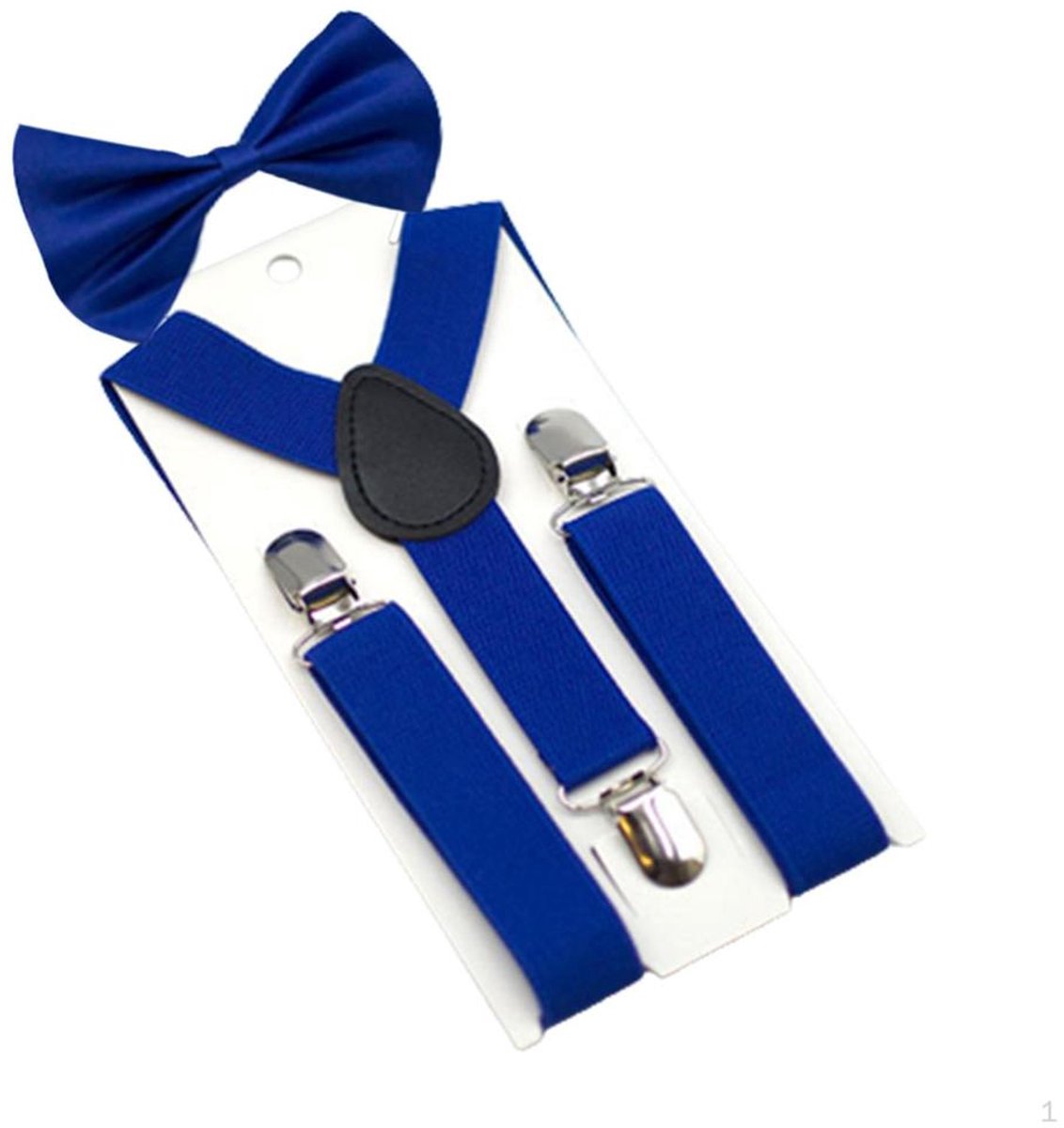 Bretels kinderen - Kinderbretels met strik - Verstelbaar -Vlinderdas - 100 cm - Blauw - 1-4 jaar - Kids suspenders with bow tie - Kinderkleding - Jonyx