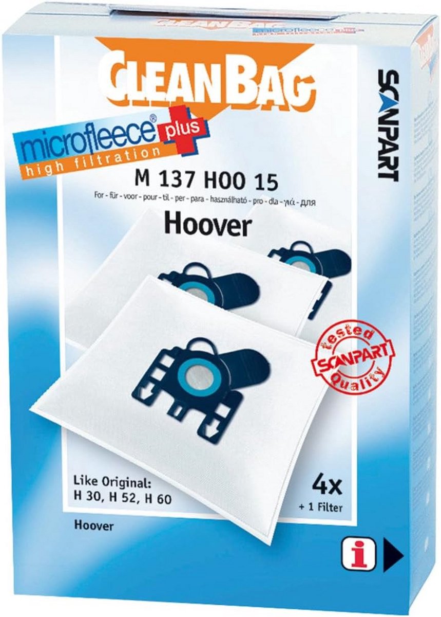 4 Stuks Universele Microfleece Stofzuigerzakken M 137 Set