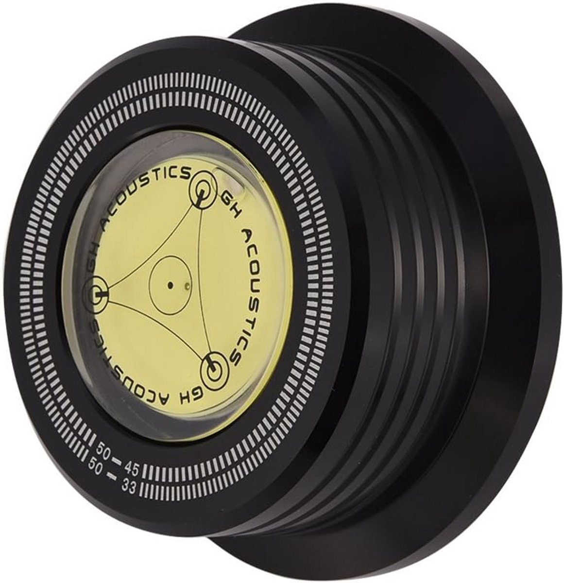 3-in-1 Plaat Stabilisator met Waterpas voor LP Platenspelers - 50Hz Audioweigth (Zwart)