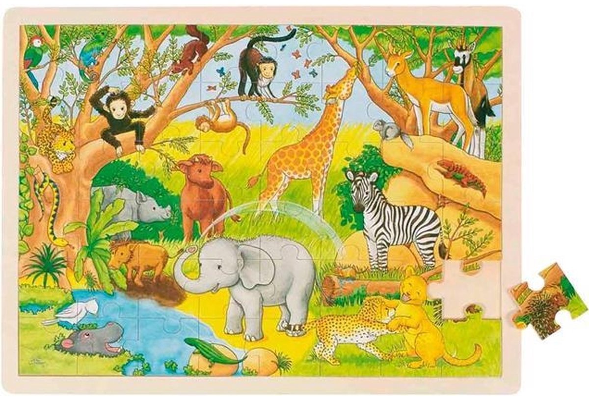 GOKI Puzzel - Afrika - 48 stukjes - 40x30x0,8cm - Hout - 3+ — afbeelding 2