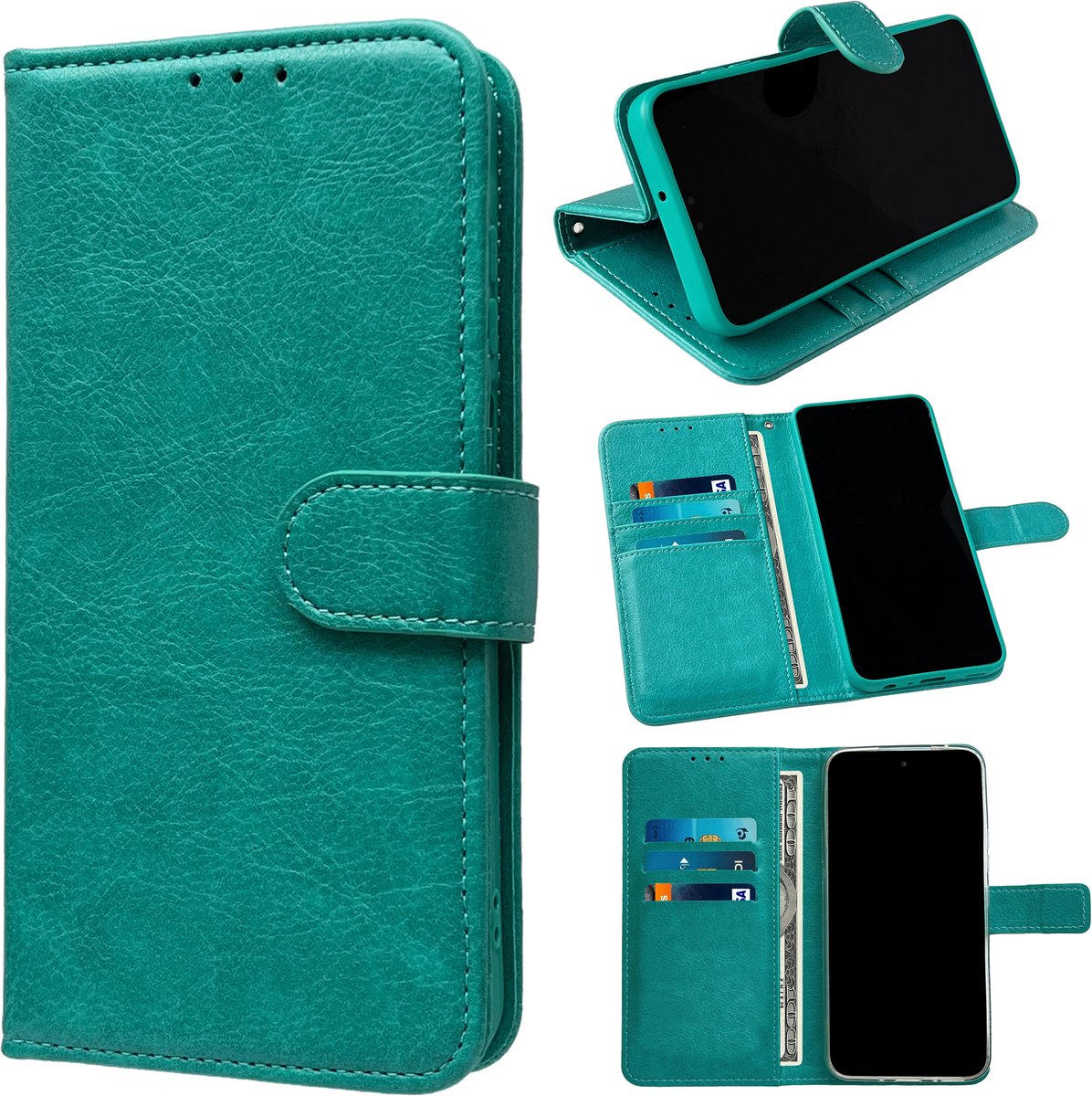 Casemania Hoesje Geschikt voor Apple iPhone 17e - Turquoise - Portemonnee Book Case