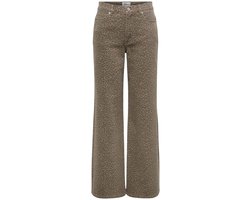 Only Madison High Waist Wide Animal Broek Dames - Maat S X L32