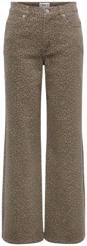 Only Madison High Waist Wide Animal Broek Dames - Maat S X L32