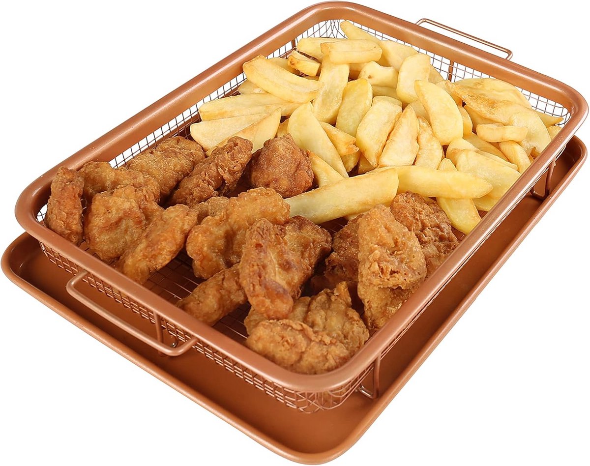 Antiaanbak Crisper Tray en Mand voor Knapperig Gebakken Voedsel in de Oven