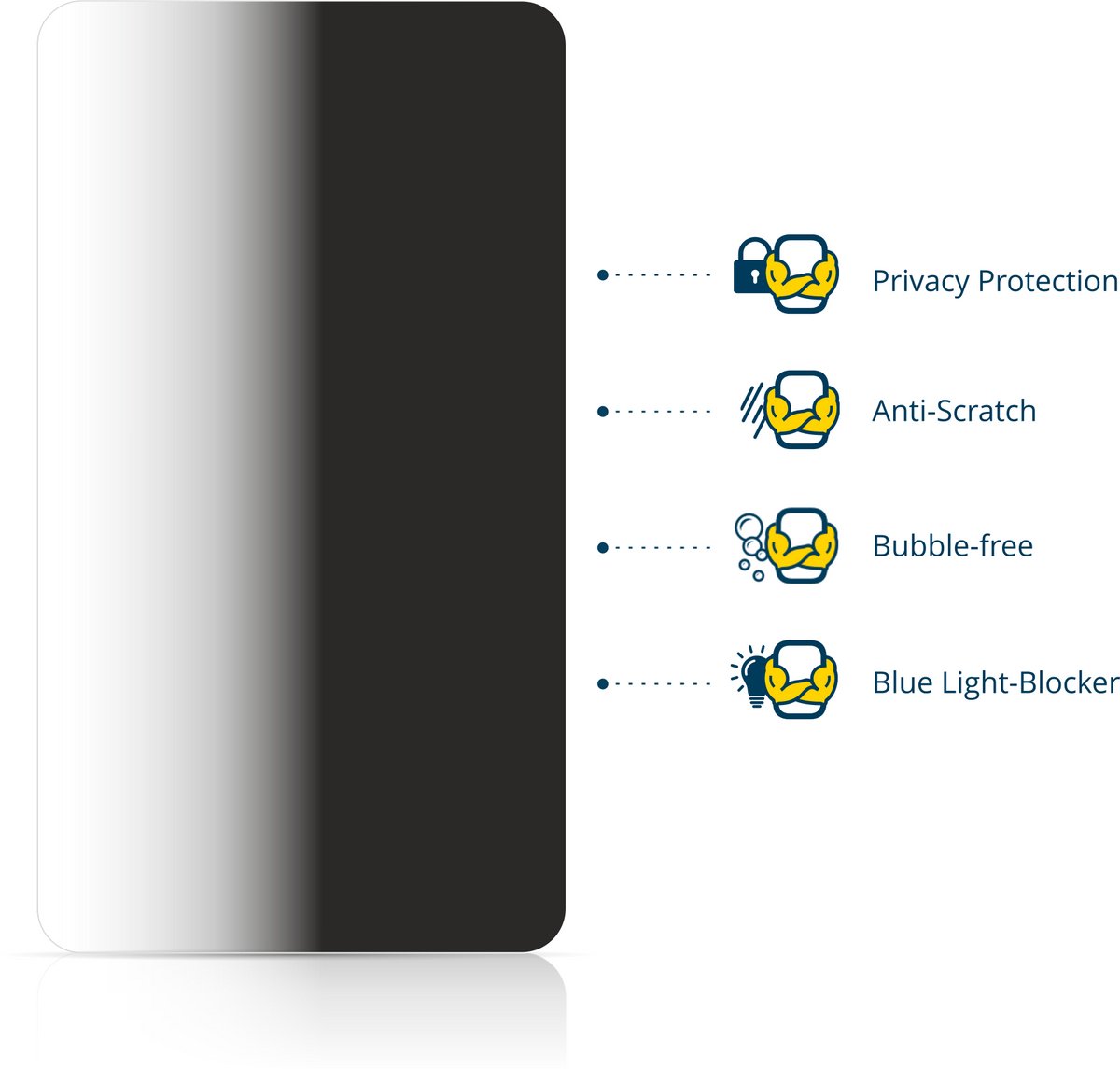 BROTECT - privacy screenprotector voor Oppo F31 Pro+ - Folie Beschermfolie Blauwlichtfilter