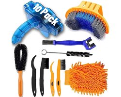 10 stuks - Professioneel Fiets Schoonmaak Set - Multifunctioneel Kettingreiniger Fiets - Ketting Schoonmaken - Kettingborstel - Fietsketting Reiniger - Cycling Bike Cleaning - Fietsreiniging set - Borstel - Ideaal voor Fiets /berg /weg
