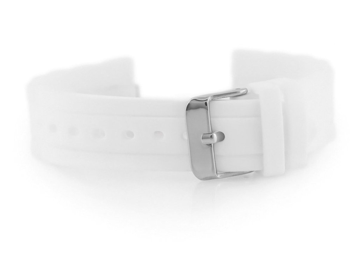 Onbekend Serie - Rubberen Horlogeband - 22mm - Karakteristiek - Witte Kleur