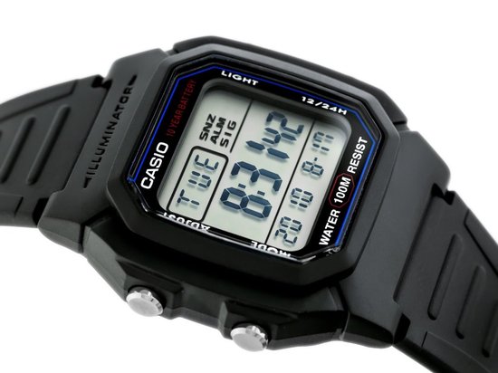 Casio Vintage Edgy W-800H-1AVES Herenhorloge 36,8 mm - Zwart
