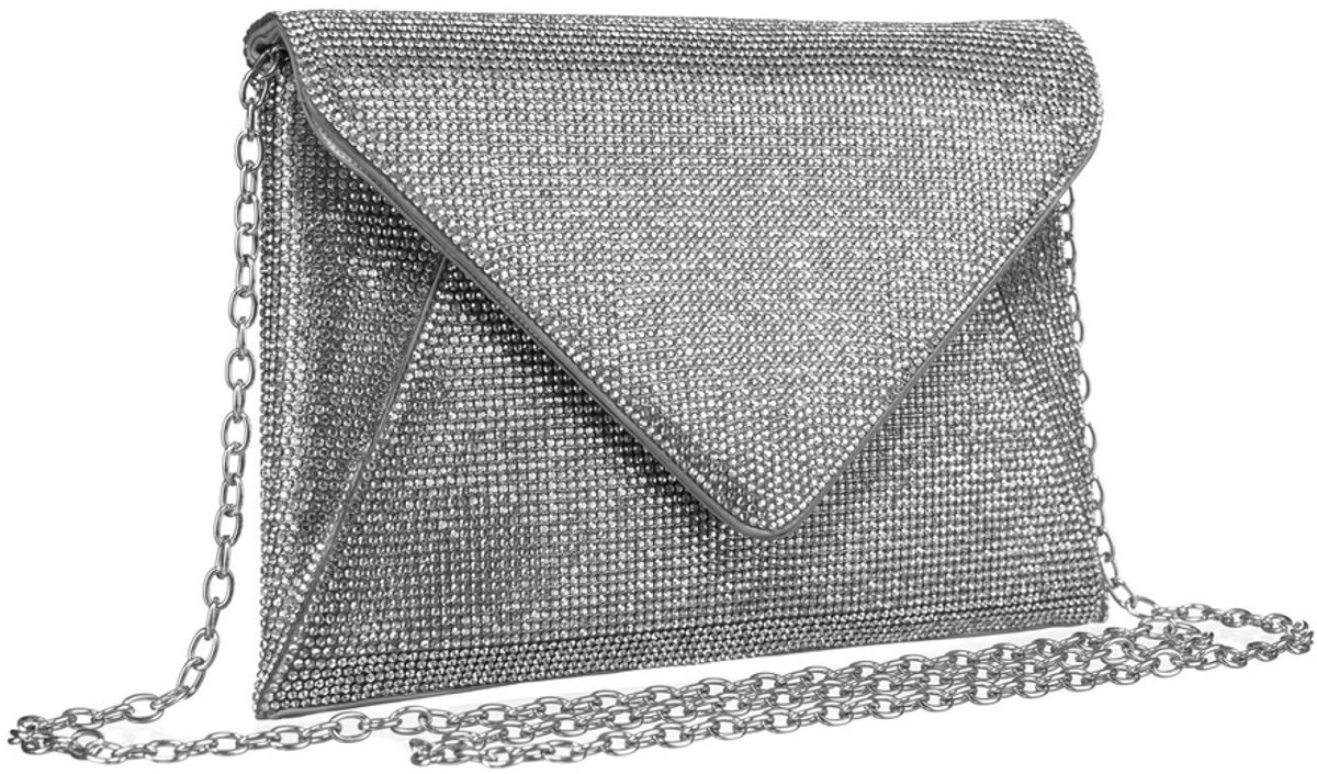 Peterson - Elegante Damesclutch - Synthetisch Materiaal - Kristallen - Sierlijke Snee