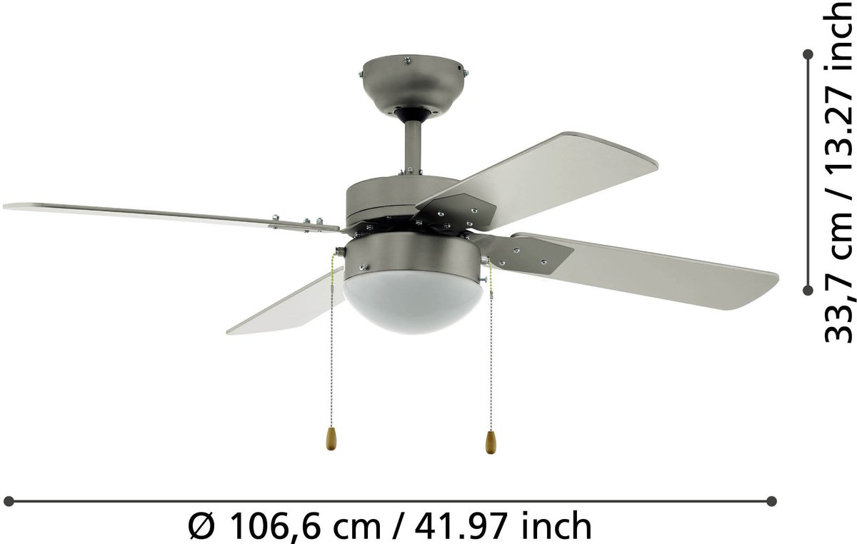 Ventilateur de plafond 1xE27, BalI, 107 cm, FARELEK, bois | Leroy Merlin