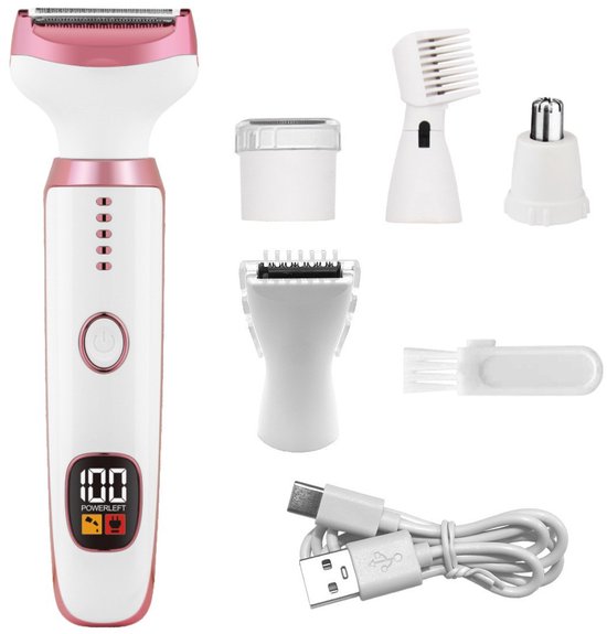 Gezichtsepilator voor vrouwen - 5-in-1 draagbare bodyshaver -Gezichtsepilator - Waterdichte epilator-Voor vrouwen, gezicht, lichaam, benen, oksels en meer- Epilator Gezicht-Epilator-Gezichtepilator Vrouw - Epilator Gezicht Vrouw - Epilator Face