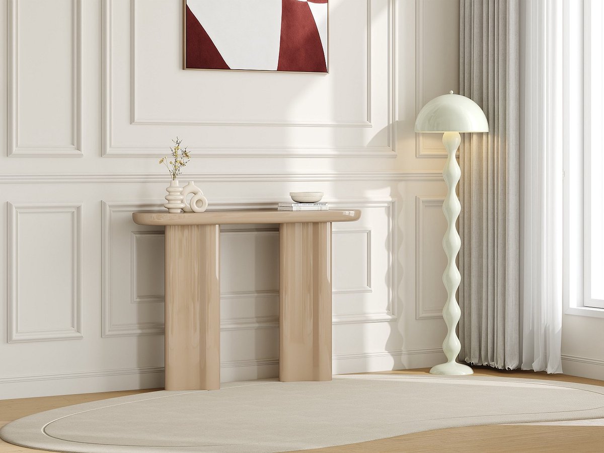 Vente-unique Consoletafel van MDF - Beige gelakt - LESONA