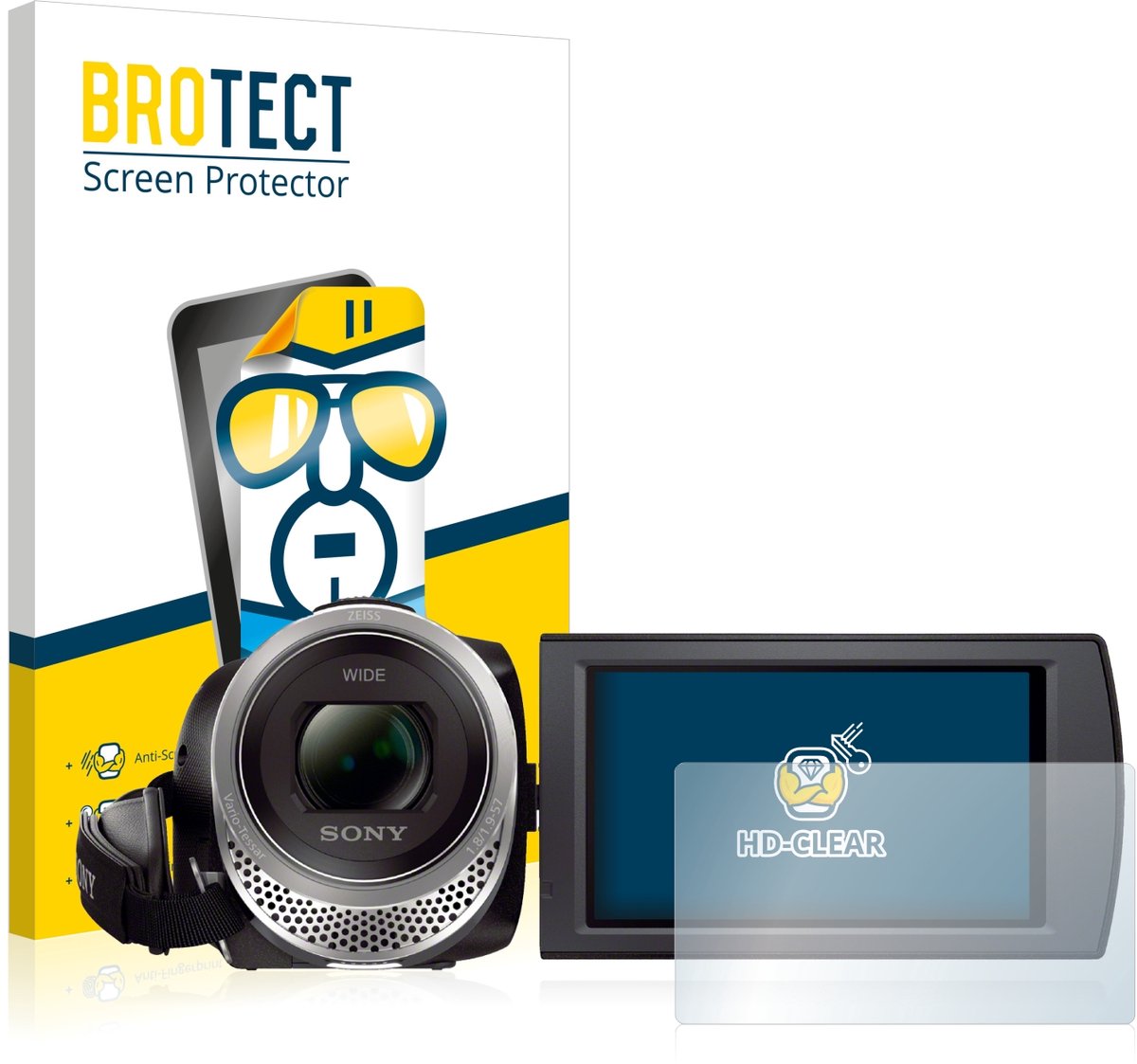 BROTECT - Screenprotector voor Sony FDR-AX53 - Folie Beschermfolie transparant 2 Stuks