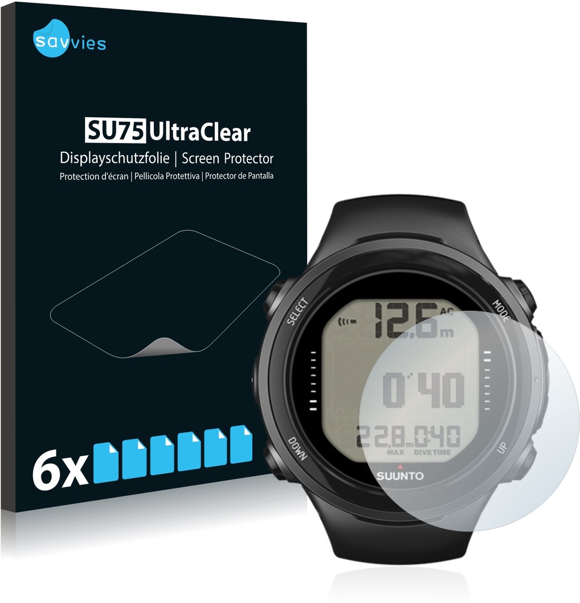 Savvies - Screenprotector voor Suunto D4i Novo - Folie Beschermfolie transparant 6 Stuks
