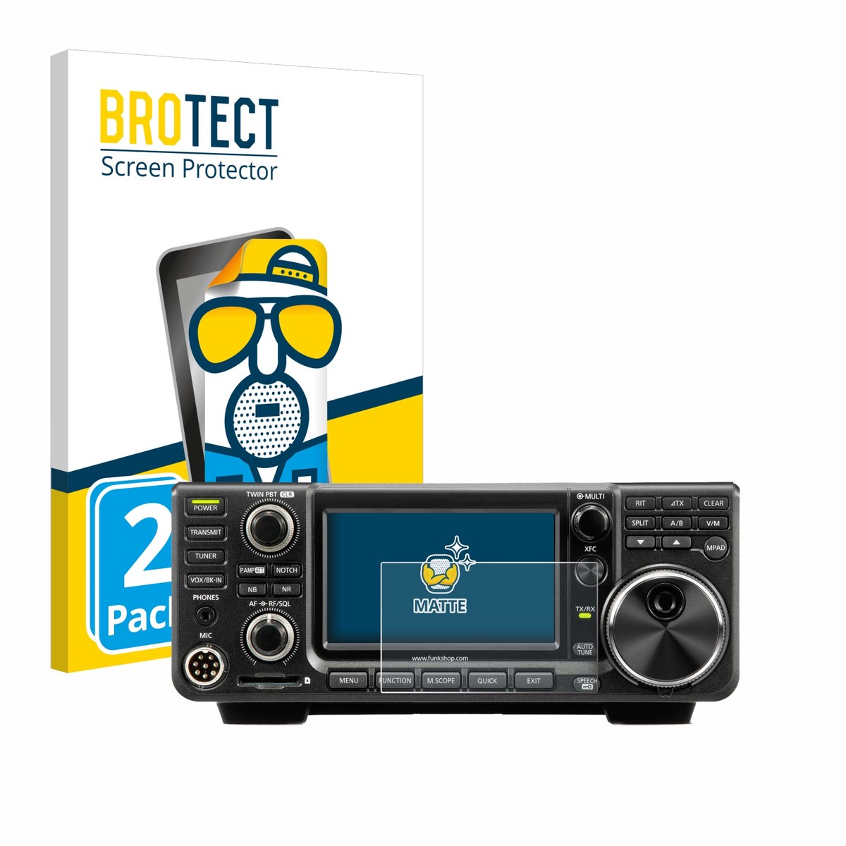 BROTECT - Screenprotector voor Icom IC-7300 - Folie Beschermfolie matte 2 Stuks