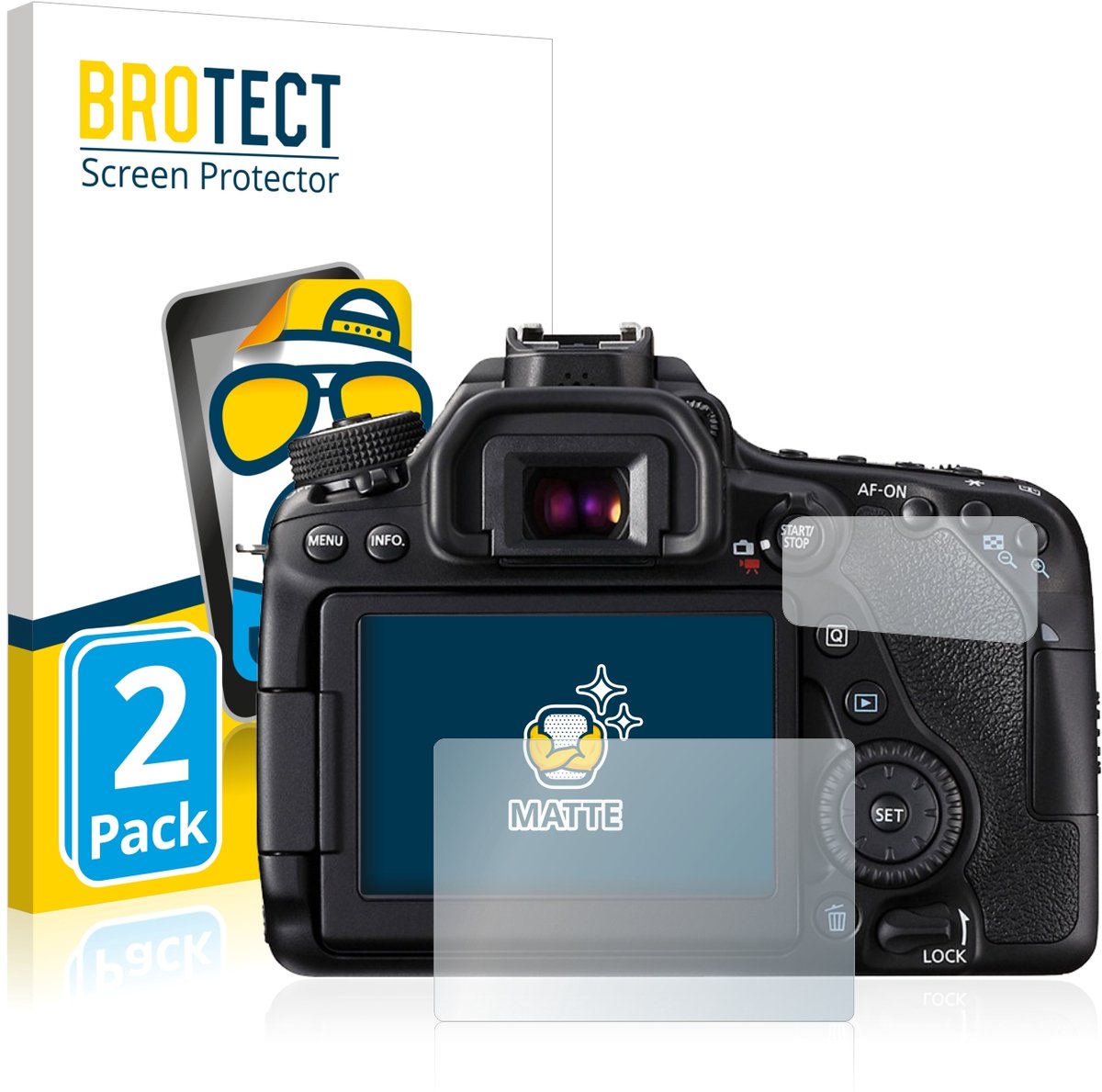 BROTECT - Screenprotector voor Canon EOS 80D - Folie Beschermfolie matte 2 Stuks