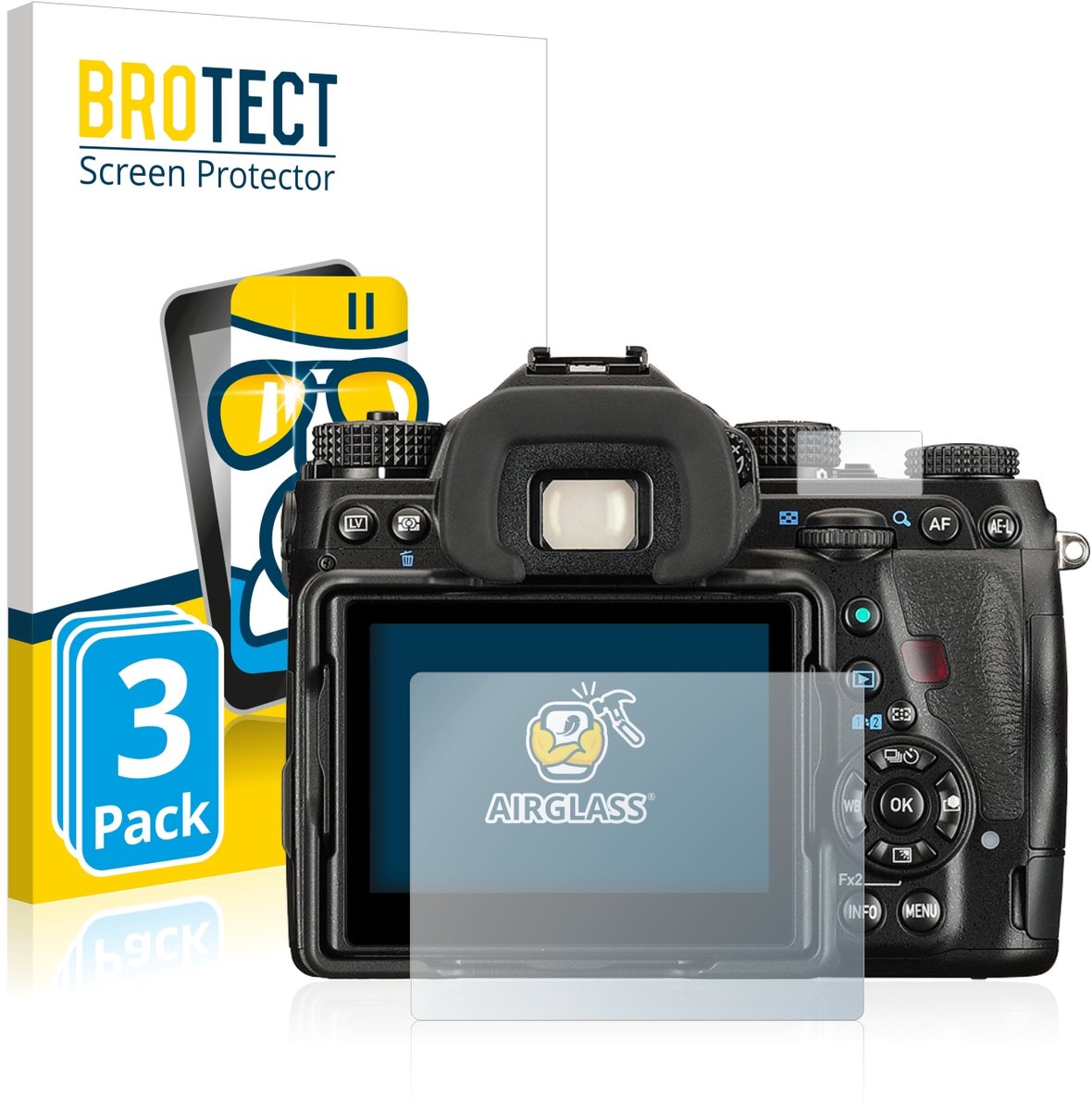 Screenprotector 3 Stuks voor Pentax K-1 Mark II Beschermglas transparant