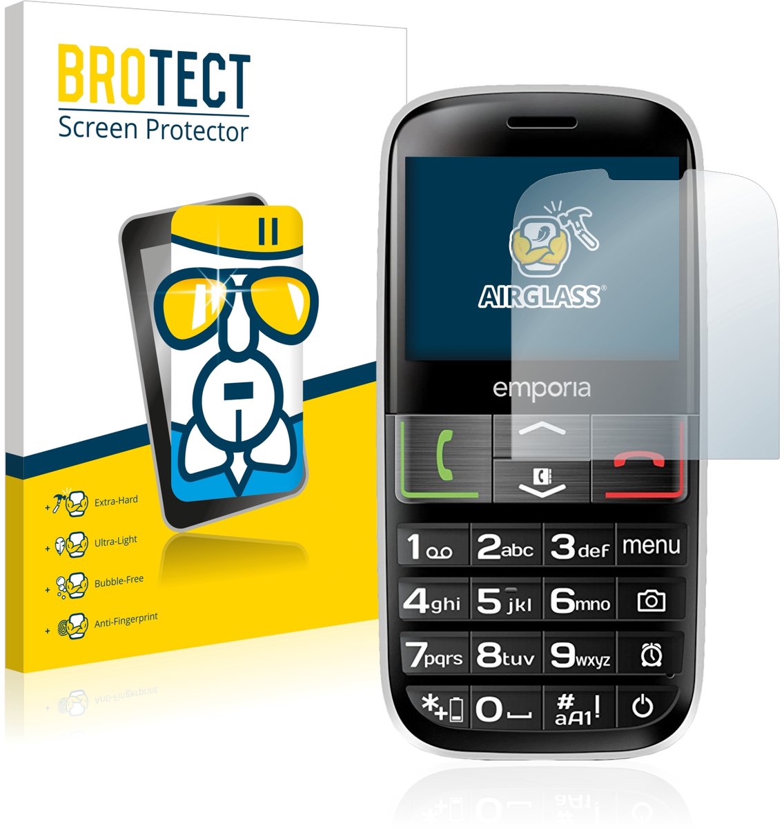 Screenprotector voor Emporia Euphoria V50-3G Beschermglas transparant