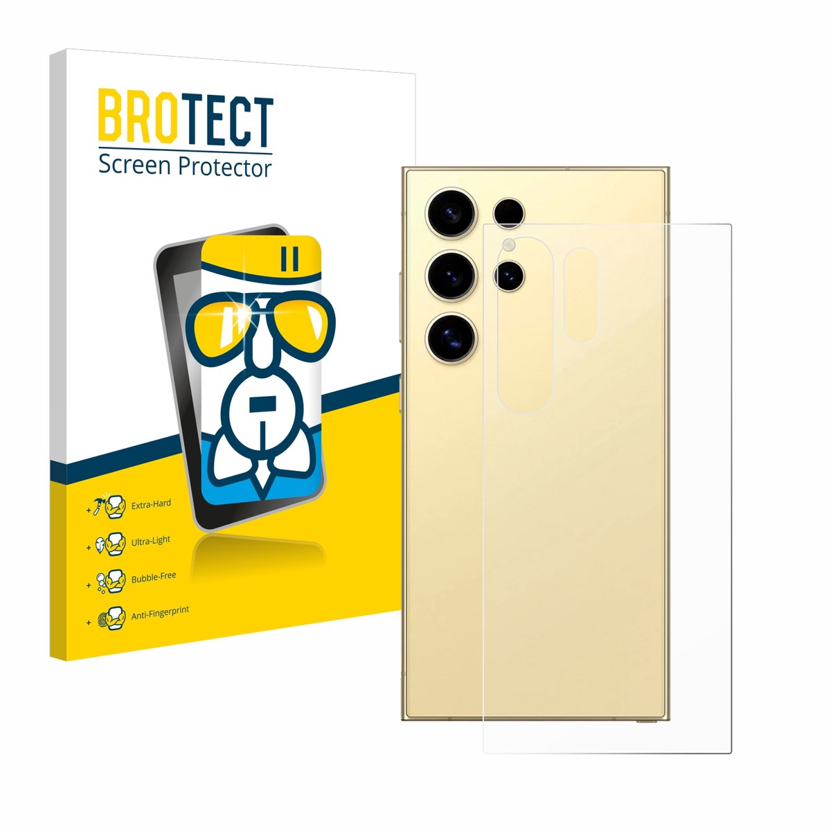 Screenprotector voor Samsung Galaxy S24 Ultra (Achterkant) Beschermglas transparant