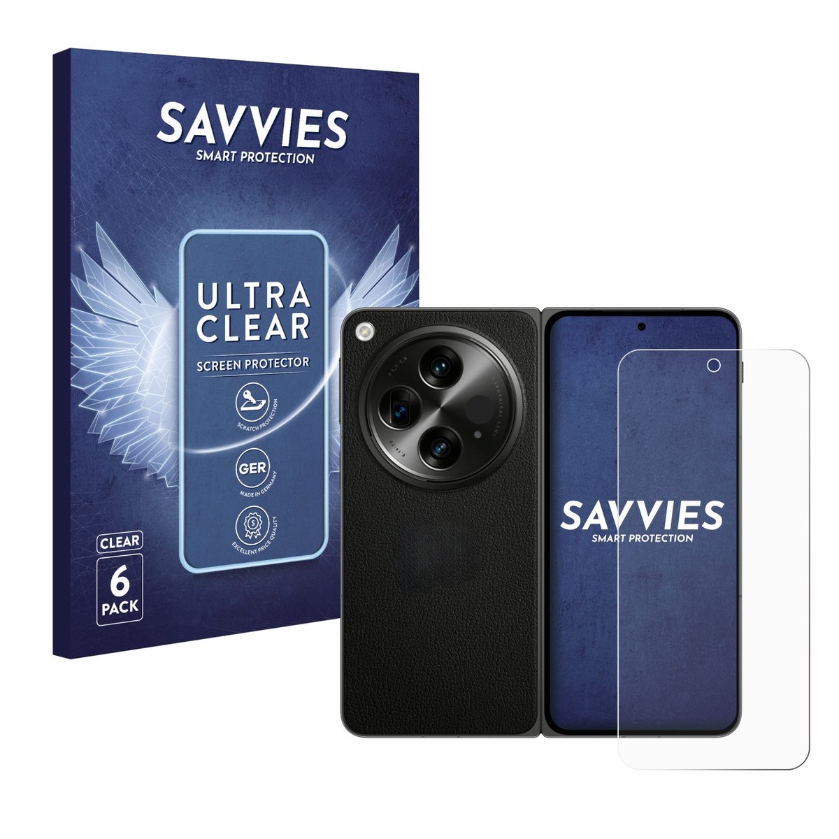 Savvies - Screenprotector voor OnePlus Open - Folie Beschermfolie transparant 6 Stuks